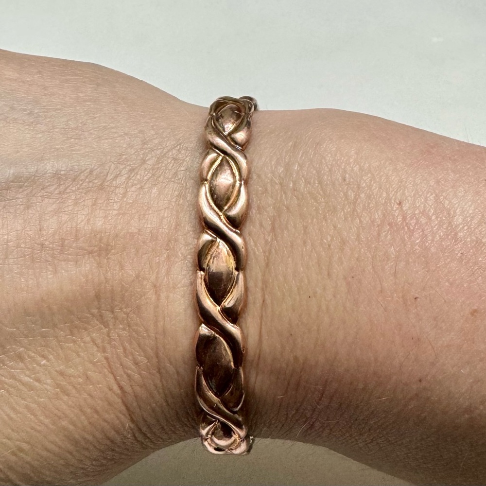 Basket Weave Copper Cuff Bracelet - image 2